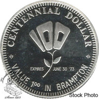 3 1973 Brampton Ontario Centennial Pure Silver Dollar 999 silver
