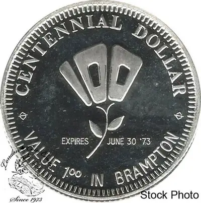 3 1973 Brampton Ontario Centennial Pure Silver Dollar 999 silver, View more