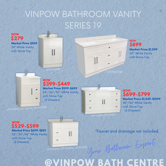 Revamp Your Bathroom with New Vanities - Limited Stock! dans Articles pour la salle de bains  à Région de Mississauga/Peel - Image 4
