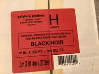 General purpose polyethylene film - black - heavy - 12” x 300 ft