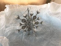 Snowflake Christmas Ornament Silver Sparkling