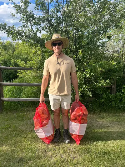 Local firewood. These bags are larger than what you would find for sale at the gas stations. A mix o...