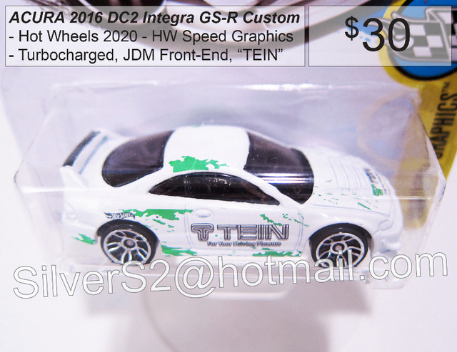 HOT WHEELS 2016 ACURA 2001 DC2 Integra GS-R 'TEIN' WhiteGreen in Other in City of Toronto - Image 3