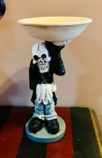Ashland Skeleton Manor Butler Halloween Candle Holder