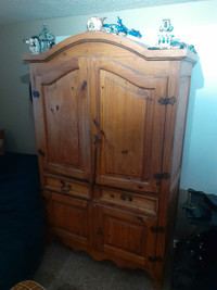 Solid Wood Hutch Cabinet $300