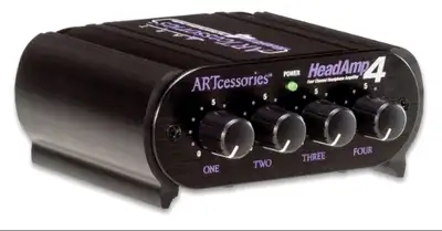 ART 4 Channel Headphone Amp HEADAMP4 w Power Supply, View more