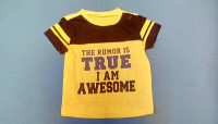 T-Shirt bébé garçon THE RUMOR IS TRUE I AM AWESOME 3 à 6 mois
