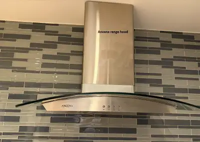 Ancona wall-mounted glass canopy range hood, View more