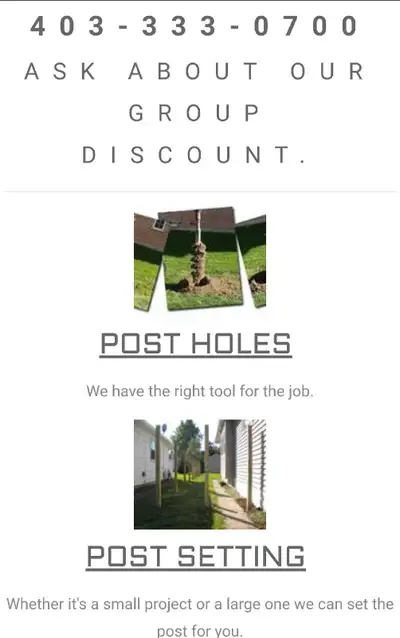 Our minimum rate to dig the post only is $250 for the first ten holes and if you need more than 10 h...