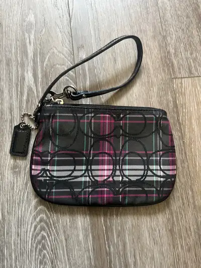 Coach Poppy Tartan Plaid Wristlet, View more