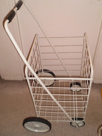 Wheeled (4), Folding Steel Shopping Carts, WHITE, VERY LARGE