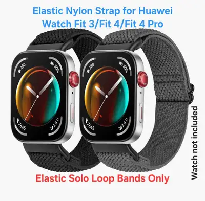 I'm selling a replacement elastic nylon strap designed for Huawei Watch Fit 3, Fit 4 and Fit 4 Pro s...