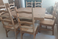 Solid Dinning Table with 8 chairs