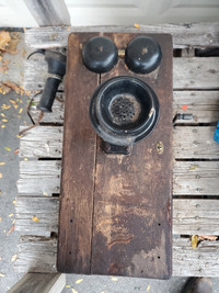Antique Western Electric WE 317 Oak Crank Phone