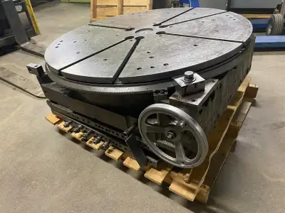 Indexing rotary table for milling machine 42" Dia Ser No.15066 Including Tilting Sine plate base. Co...