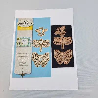 Flying Bugs Spellbinders Metal Die Cut Set Die D-Lites Bee Drago, View more