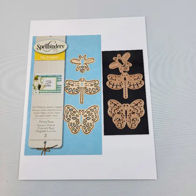 Flying Bugs Spellbinders Metal Die Cut Set Die D-Lites Bee Drago in Hobbies & Crafts in Strathcona County - Image 2