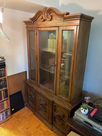 Vintage Oak China Cabinet, View more