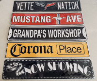 Corvette Mustang Grandpas Shop Corona Movie Reel signs 