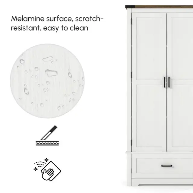 69" Tall Farmhouse Kitchen Pantry Cabinet with 2 Doors, Drawer a in Bookcases & Shelving Units in Markham / York Region - Image 5