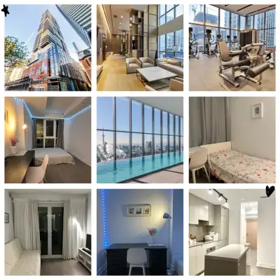 Furnished 2 Split Bedrooms With 2 Full Washrooms Breathtaking Unit Offers Flr To Ceiling Panoramic W...