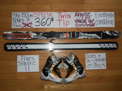 Ensembles ski alpin twin tip 150 160 165 170 176 cm, View more