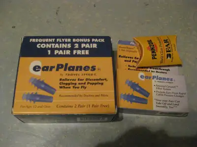 4 BOÎTES EAR PLANES - Pour voyage en avion - Protège les maux d'oreilles en avion - Neuves - Jamais...