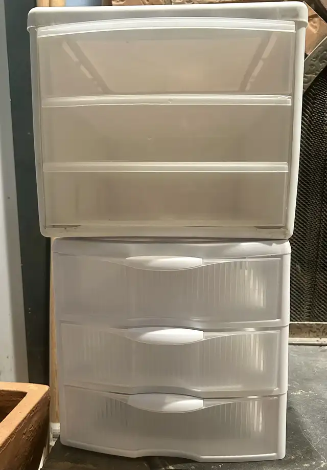Sterilite White Plastic Drawer Organizers