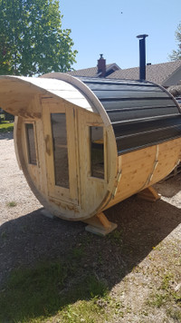 Outdoor  Cedar Barrel Sauna