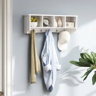 Coat Rack Wall Mount with Shelf, View more