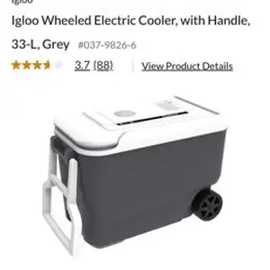 Brand new in box Igloo Wheeled Electric Cooler, with Handle, 33-L, Grey For more info visit: ...