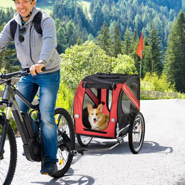 Aosom Dog Bike Trailer Pet Cart Bicycle Cargo Carrier Attachment in Road in Markham / York Region - Image 3