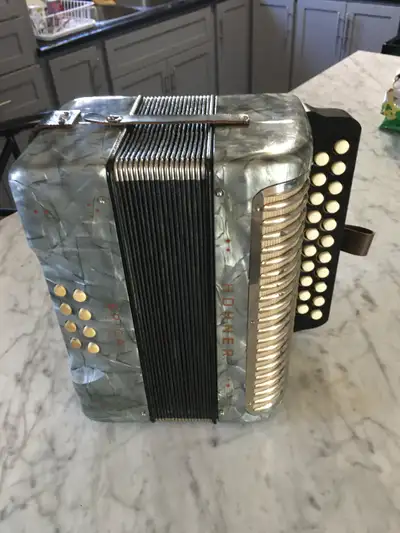 For Sale, Hohner Erica, Button Accordion,in the key of G/C in Good Condition, Couple keys need tunin...