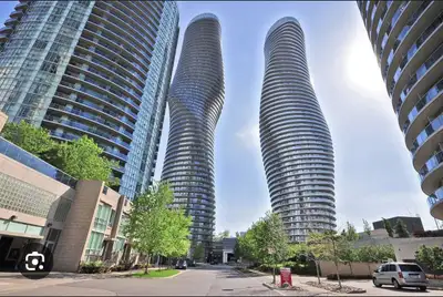 Private bright room available for rent in a shared condo near square one Mississauga Ontario Canada....