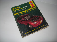 Haynes Repair Manual Shop Dodge Plymouth Neon 1995 à 1999