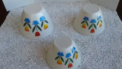 Vintage Fire King Nesting Tulip Mixing Bowls Set, View more