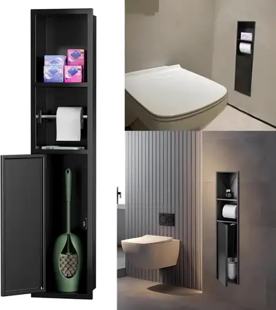 uyoyous 3Tier Recessed Toilet Paper Holder, 304 Stainless Steel, View more