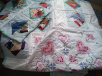 Gorgeous hand x-stitched quilt