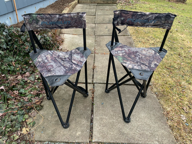 Pair of camp folding tripod chairs with backrest.  in Fishing, Camping & Outdoors in City of Halifax
