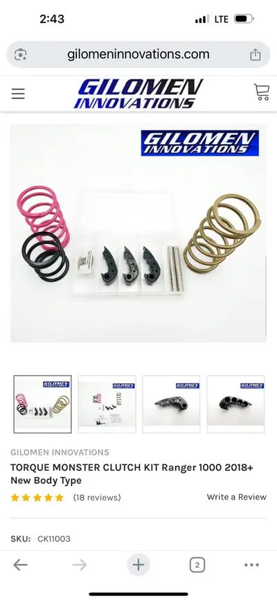 Gilomen clutch kit for Polaris ranger 1000. Was used on my 2019 xp for 2 weeks before I decided to s...