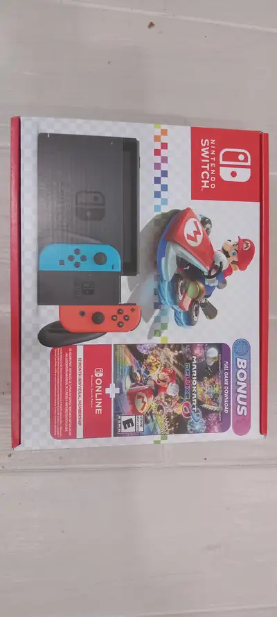 Nintendo Switch video game console with Mario Kart 8 Deluxe BNIB, View more