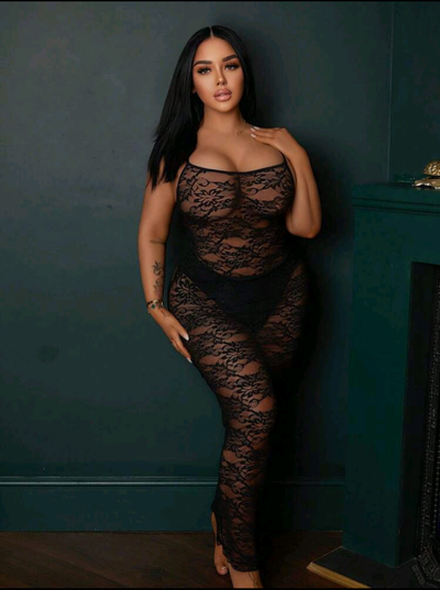 20% Lingerie robe dentelle noir body + culotte intégrée NEUF 2XL, View more