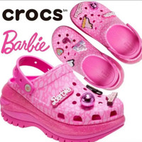  Crocs Barbie The Movie Electric Pink Mega Crush Clog NEW