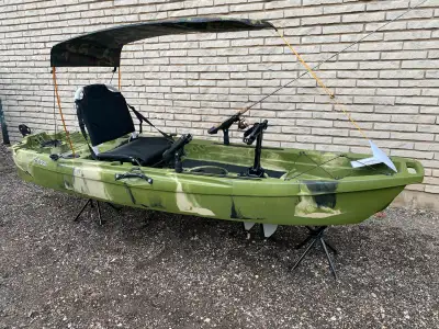 Sleek Pro Angler Sit-on-Top Fishing Kayak with Pedal Propulsion 1pc Paddle (2pc paddle upgrades opti...