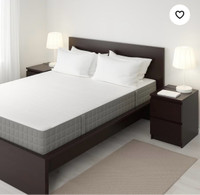 Ikea:  HAUGSVÄRSpring mattress,,  Queen Bed and frame 