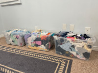 Baby and toddler clothes $30 for 3 big bins!