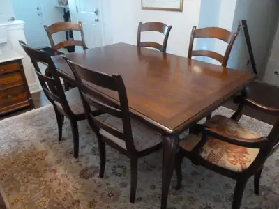 French country cherry dining table w/ 6 chairs, buffet, View more