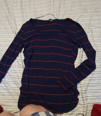 Sws- Small- Blue longsleeves with red stripes