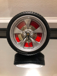 Neat Unique Mini 4"diameter 245/40ZR/18 Tire Table Clock Garage