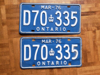 1976 Ontario licence plate metal bureau plaque 76 hot rod car 2